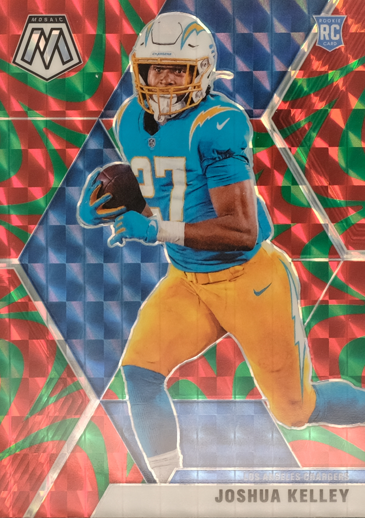 2020 Panini Mosaic Football Mosaic Reactive Green Joshua Kelley #234 PSA 10