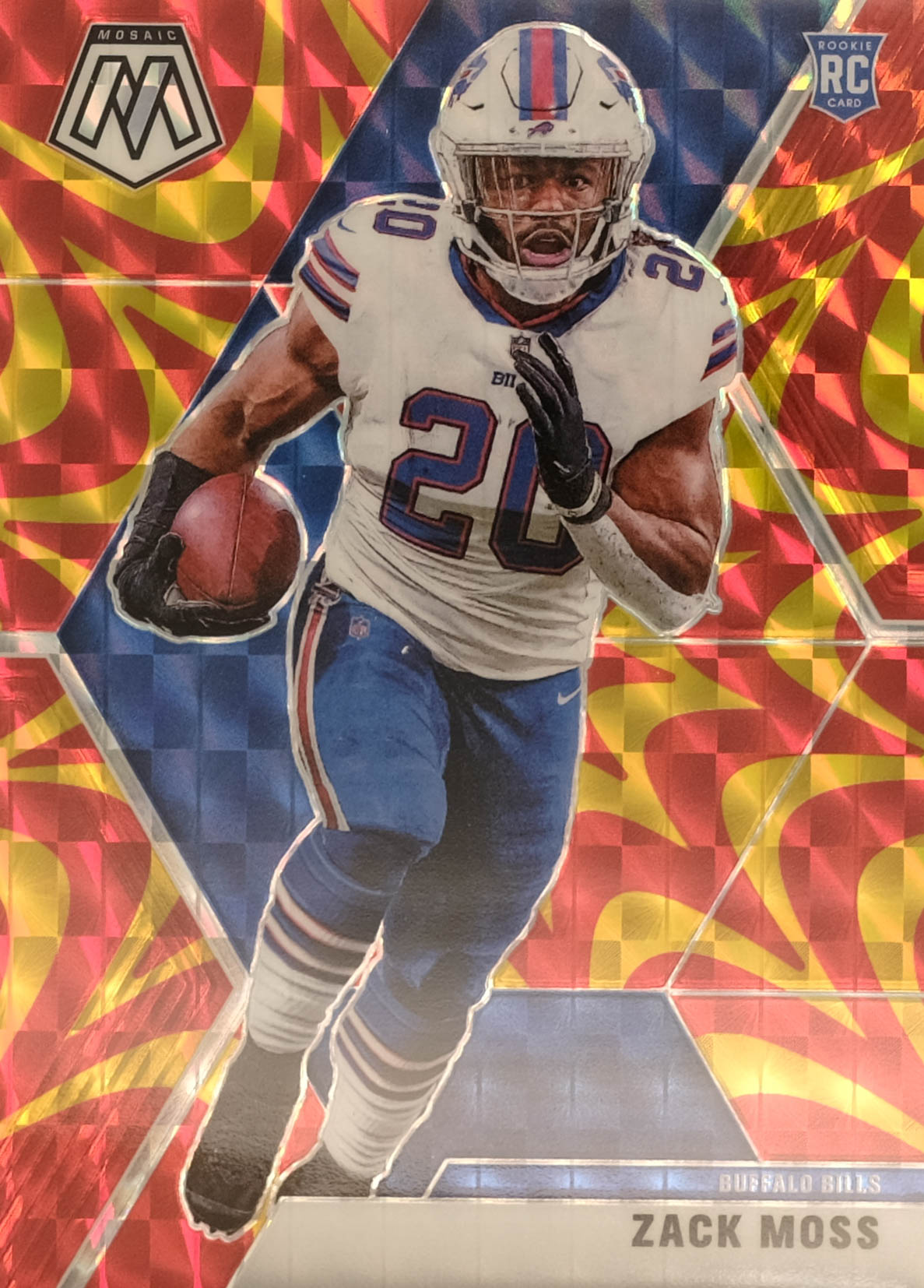 2020 Panini Mosaic Football Mosaic Reactive Gold Zack Moss #231